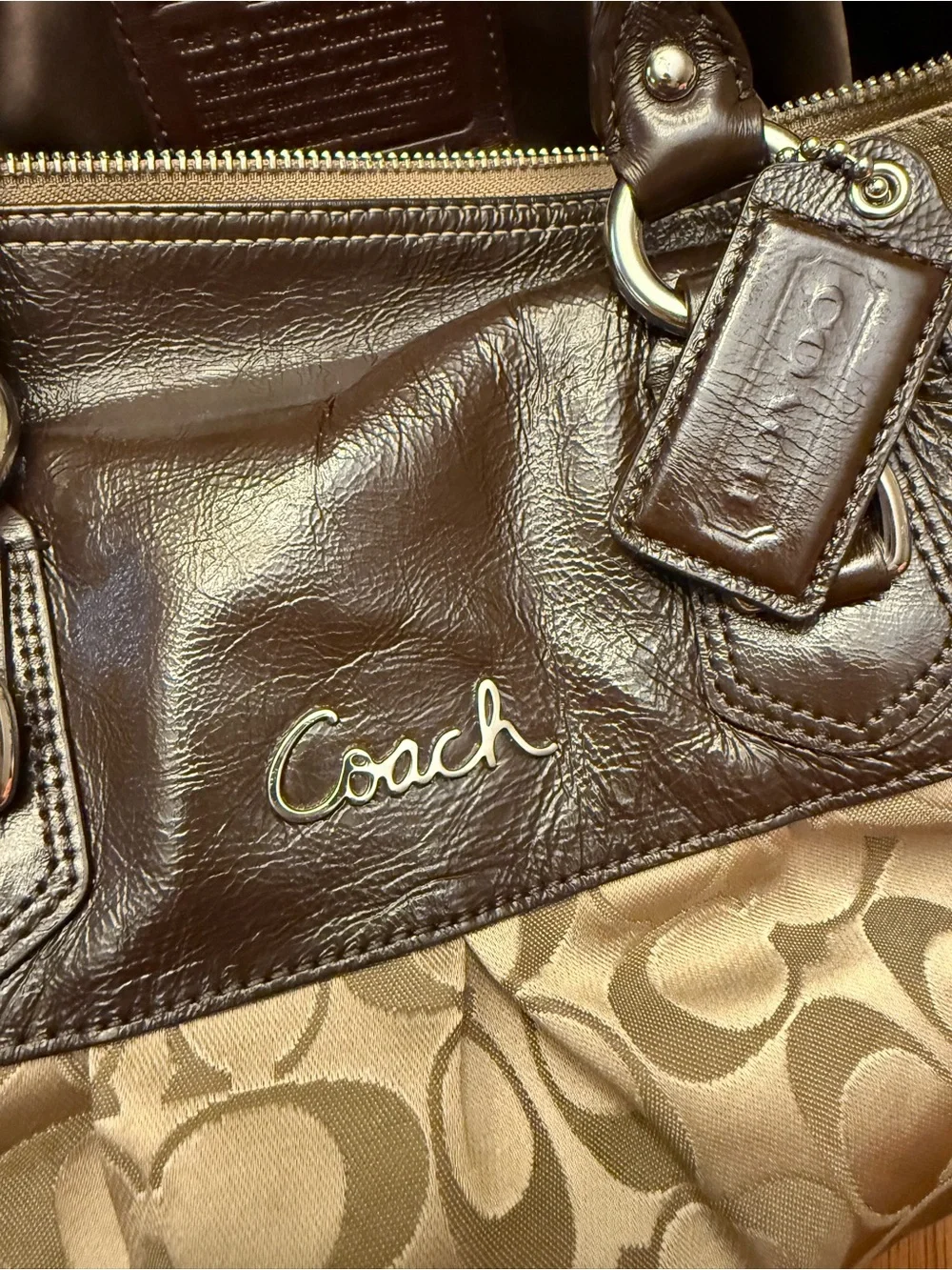 Coach Ashley Signature Bag with detachable strap